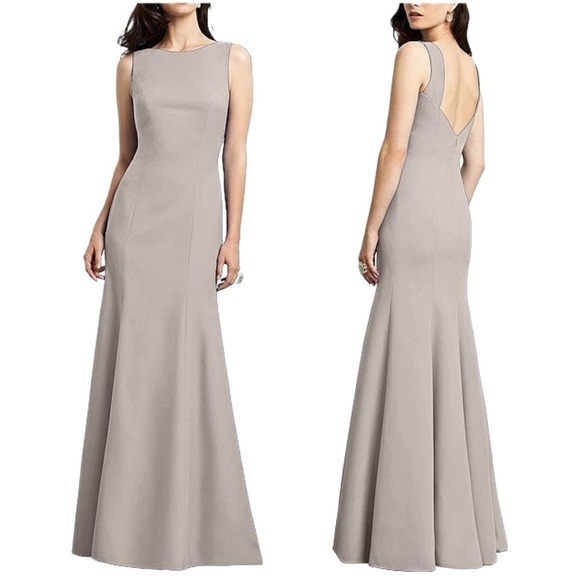 NWT | Dessy Collection Low Back Bateau Neck Full Length Dress Style 2936 Sz 16 - Picture 1 of 10
